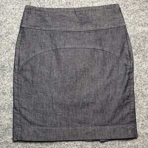Gap Women’s Gray Denim Pencil Skirt Size 6 Side Zip Career Mini Midi